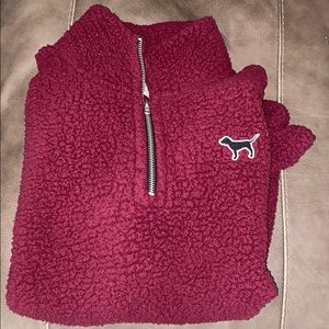 Maroon Pink VS Sherpa Pullover